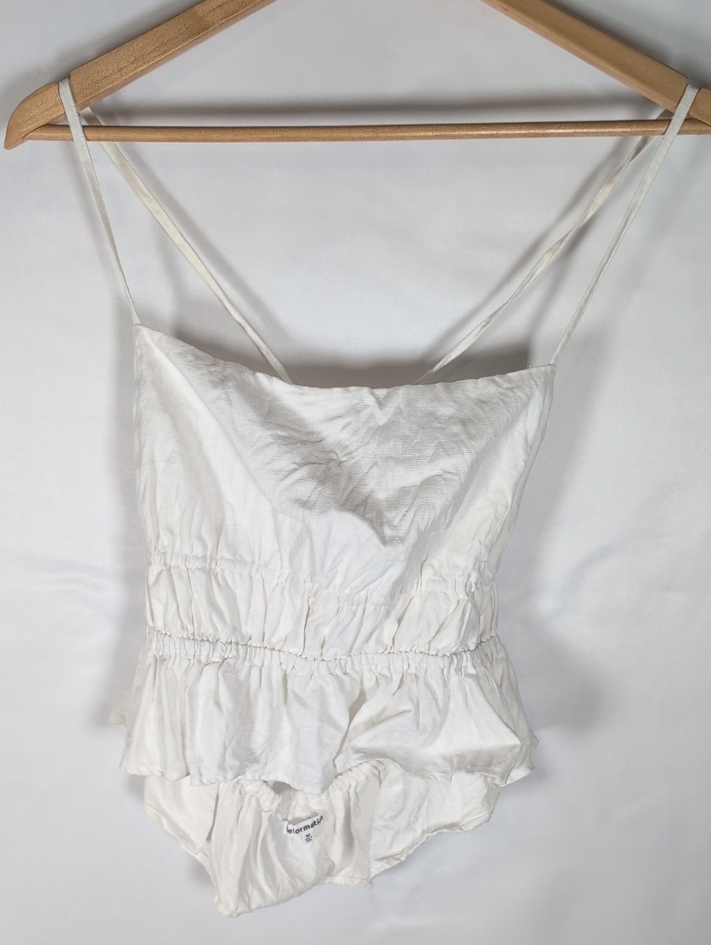 Nwot Reformation White Elastic-Waist Crop Top